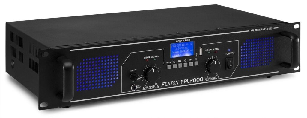 Fenton FPL2000 Digitale versterker 2x 1000W met Bluetooth en mp3 ~ Spinze.nl