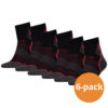 HEAD Sokken Hiking Quarter 6-pack Unisex Black/red-43/46 ~ Spinze.nl