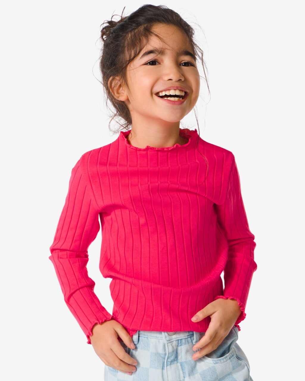 HEMA Kinder T-shirt Met Ribbels Roze (roze) ~ Spinze.nl