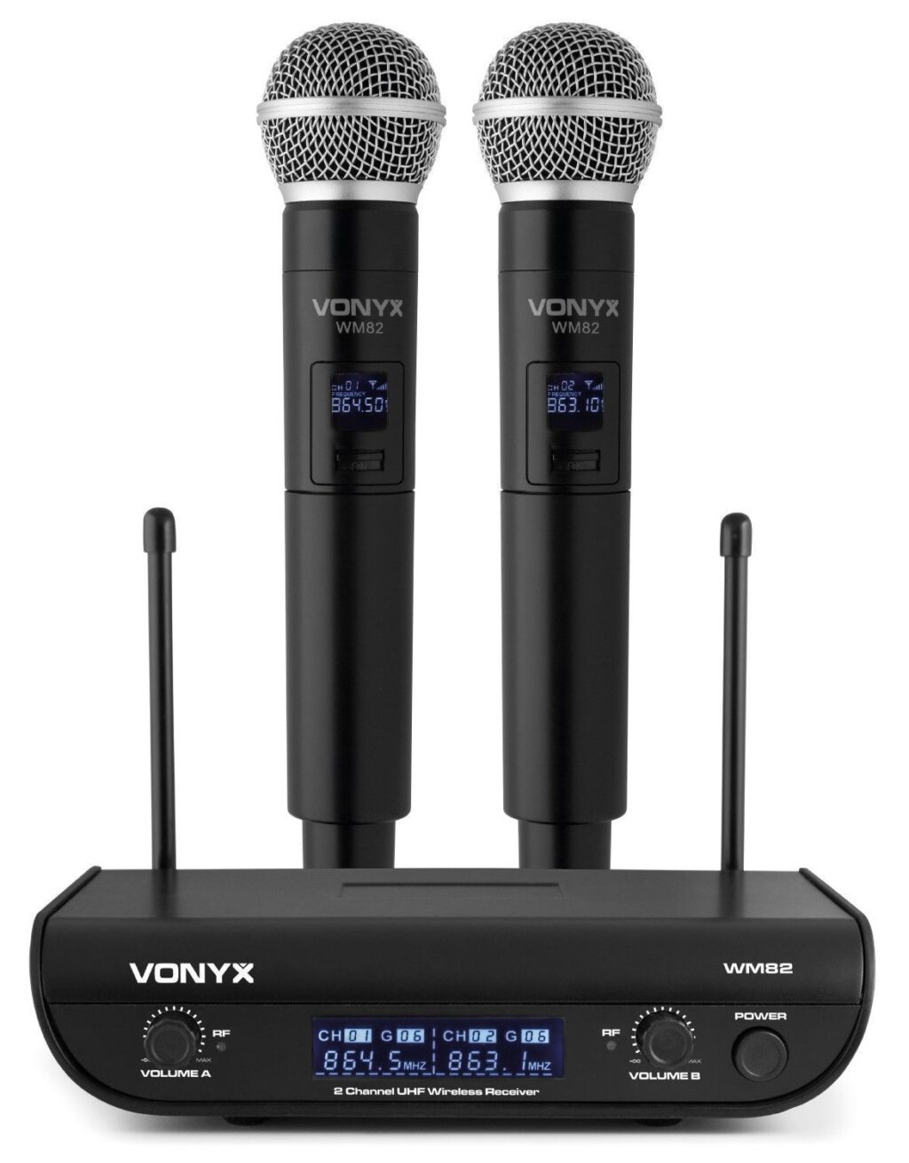 Retourdeal - Vonyx WM82 draadloze microfoonset met twee UHF ~ Spinze.nl