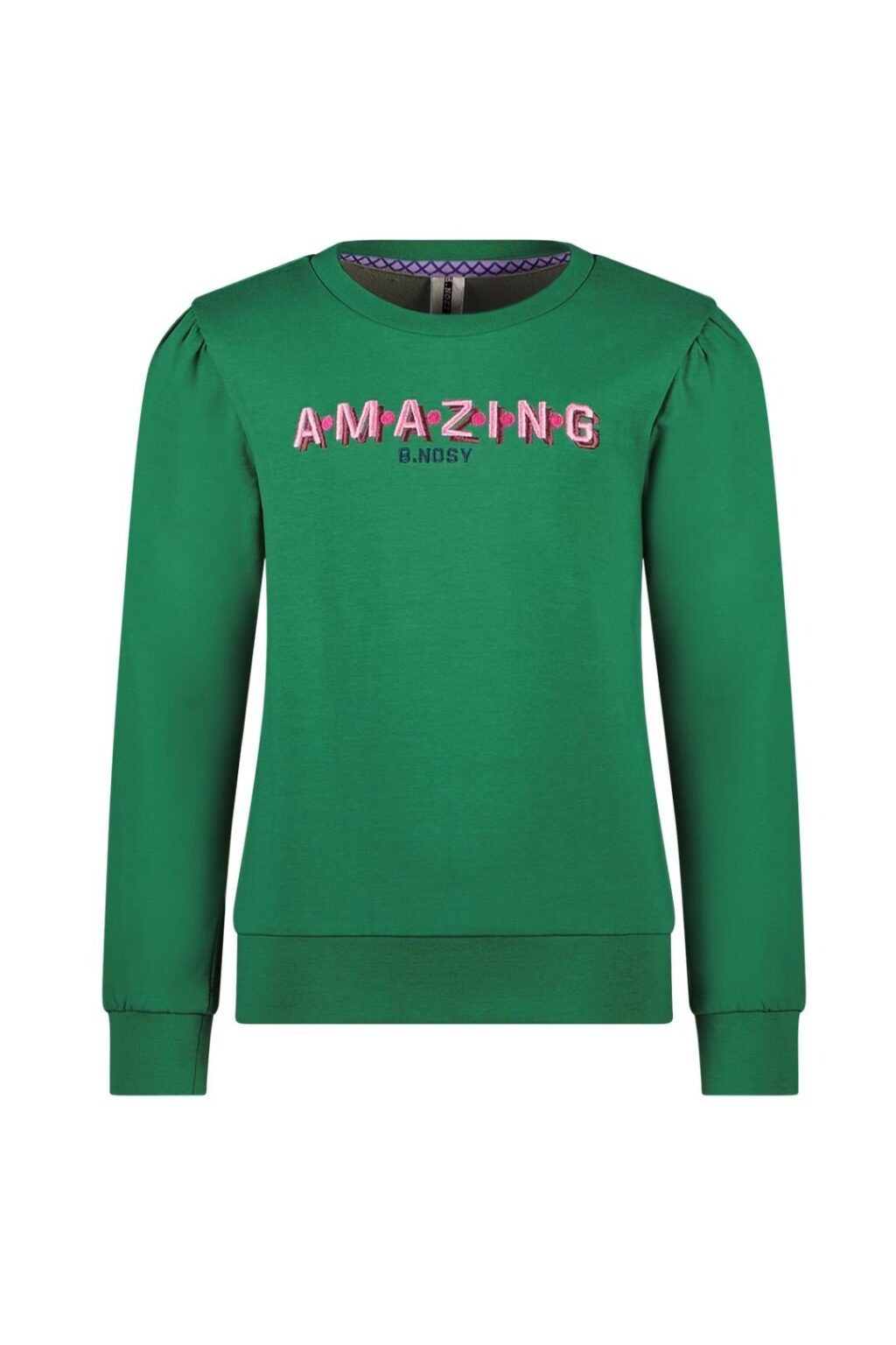 B.Nosy Meisjes sweater - Elise - Emerald groen ~ Spinze.nl