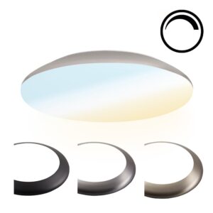 HOFTRONIC™ LED Bulkhead 30 cm - Plafondlamp - 18W 2100 Lumen Dimbaar - CCT lichtkleur instelbaar - IK10 - Chroom - IP65 Waterdicht ~ Spinze.nl