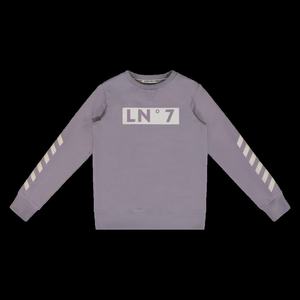 Lucky No. 7 Jongens sweater - Minimal grijs ~ Spinze.nl
