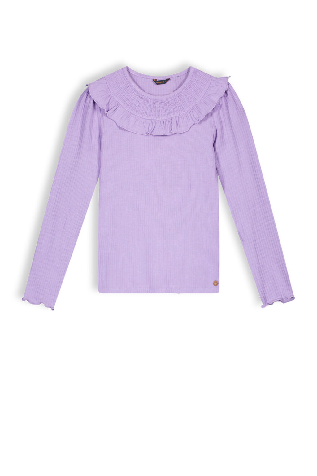 NoNo Meisjes shirt jersey rib - Kris - Galaxy lilac ~ Spinze.nl
