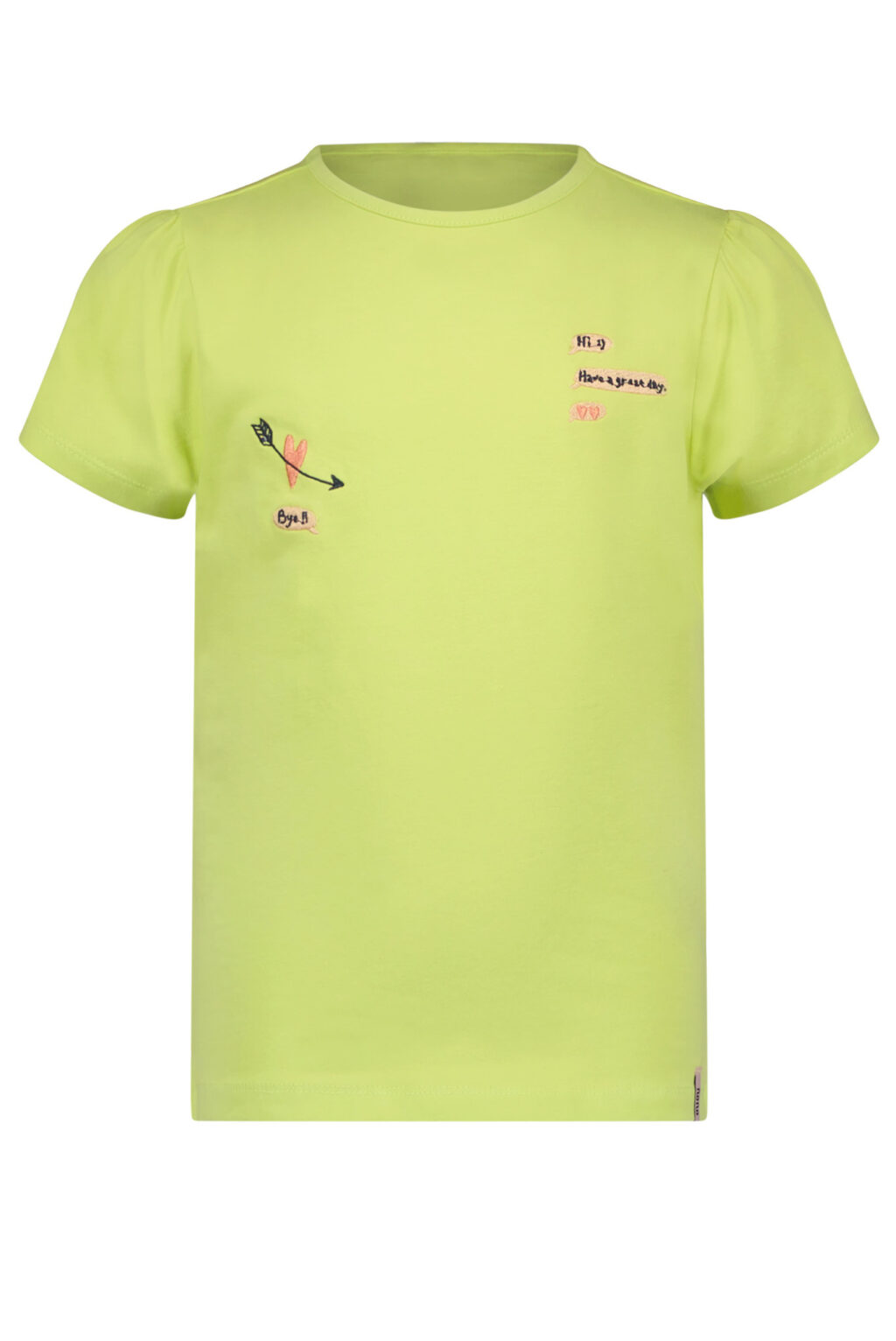 NoNo Meisjes t-shirt - Kantal - Sour lime ~ Spinze.nl